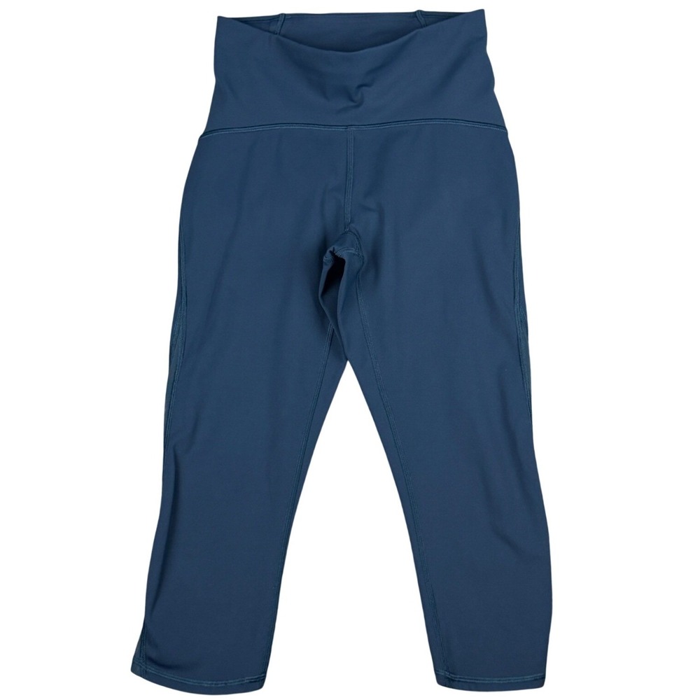 Lululemon Size‎ 4 W23 x L17.5 Pace Rival Crop High Rise Blue Yoga Pants Leggings